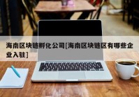 海南区块链孵化公司[海南区块链区有哪些企业入驻]